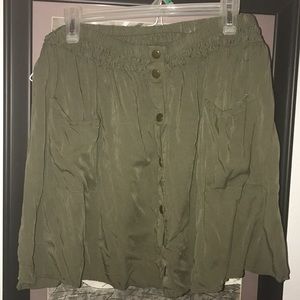 Forever 21 Plus Olive Green Midi Skirt